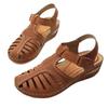 2021 Sommer Damen Klett-Keilsandalen - Große Größe, Europäischer & Amerikanischer Stil, Tägliche Freizeit, Mittelabsatz Baotou-Design