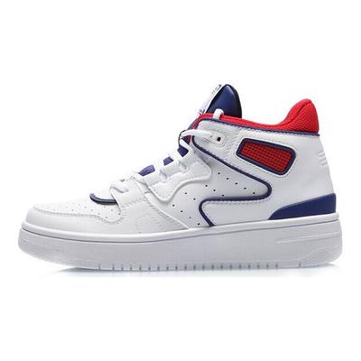 Li Ning Νεανικά Παιδικά Αντιολισθητικά Απορρόφησης Κραδασμών Ανθεκτικά στη Φθορά Αναπνέοντα Παπούτσια Σκέιτ Μέσης Κοπής Παιδικά Παπούτσια Σκέιτ Λευκά Μπλε YKCQ292-5