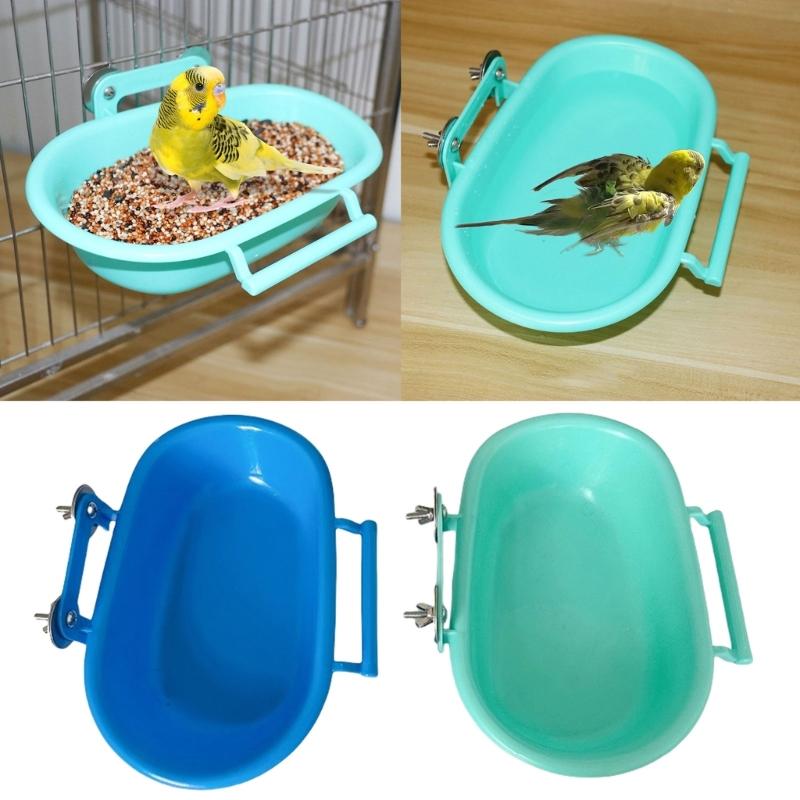 Screw Bird Bathtub for Parrots Birdcage Hanging Shower Basin Parrot Bathing Tray Cage Bathing Tub for Various Size Bird