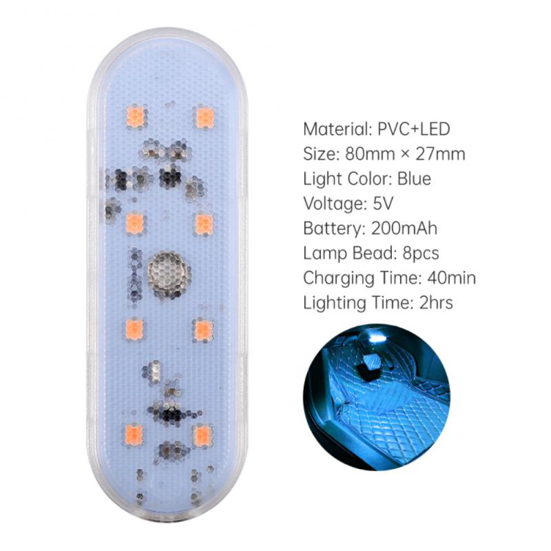 Car Interior Light LED Car Proof Touch Flash Light Door Magnet Touch Light USB Chargeable Battery Car Motorhome Ceiling Lamps