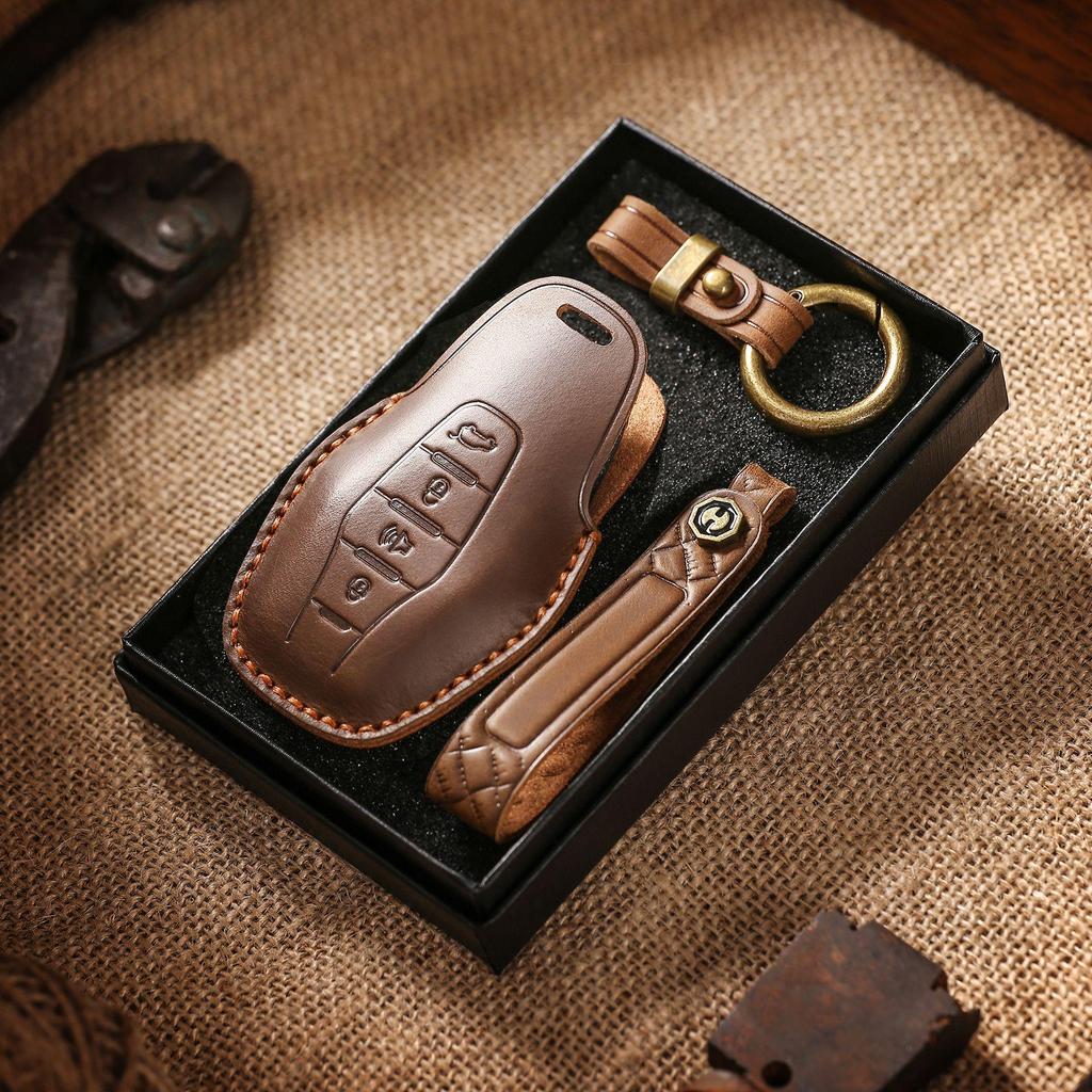 Handmade Genuine Leather Retro Key Cover for Jietu X90/X95/X70pro/X70M