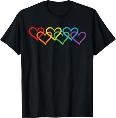 Regenbogen Stolz Herz LGBTQIA Männer Frauen Liebe T-Shirt
