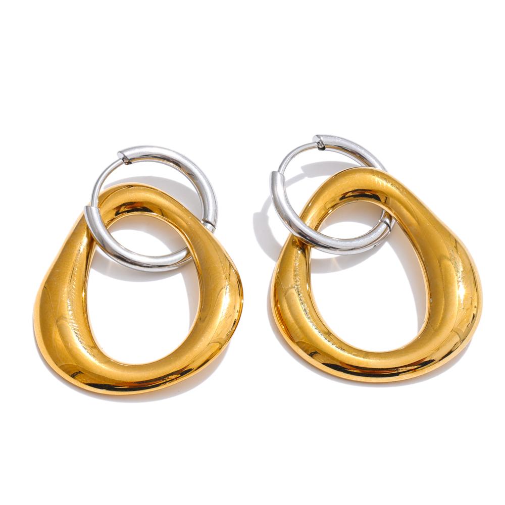 

Eetit Модные серьги-капли из нержавеющей стали, персонализированные литые металлические, высококачественные, для повседневной носки, висячие украшения для ушей для женщин золотой