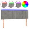 VidaXL Tête de Lit à LED Meuble de Chambre à Coucher Accessoire de Lit Double Tête de Cadre de Lit Intérieur Gris Clair 3121660