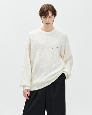 ZIOSONGZIO Fancy Yarn Crew Neck Knit Off-White Zh6Kt612Ow
