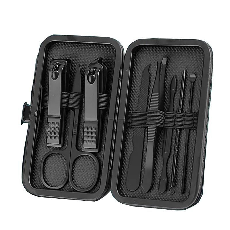 18-Piece Black Manicure Set: Nail Clippers & Art Tools