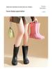 Women's Mid-Calf Waterproof Fashion Rain Boots - Non-slip, Wear-resistant, Solid Color Outdoor Water Shoes