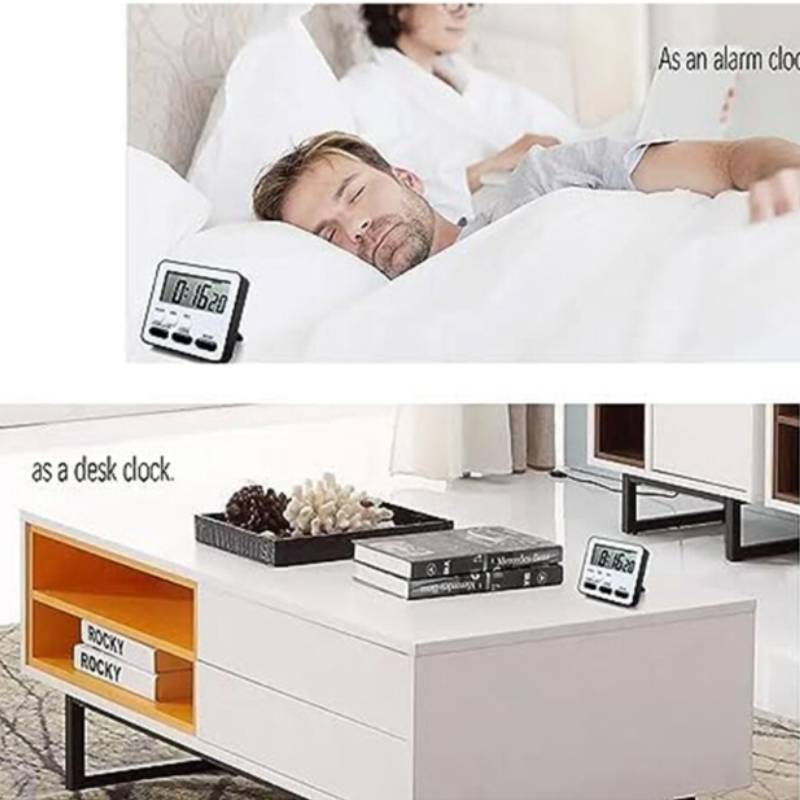 Multifunction Silent Timer With Magnetic Mount For Students And Kitchen Use