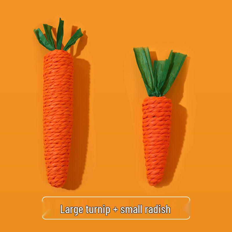Durable Chewable Cat and Dog Toy: Self-Teasing Carrot Stick for Boredom Relief