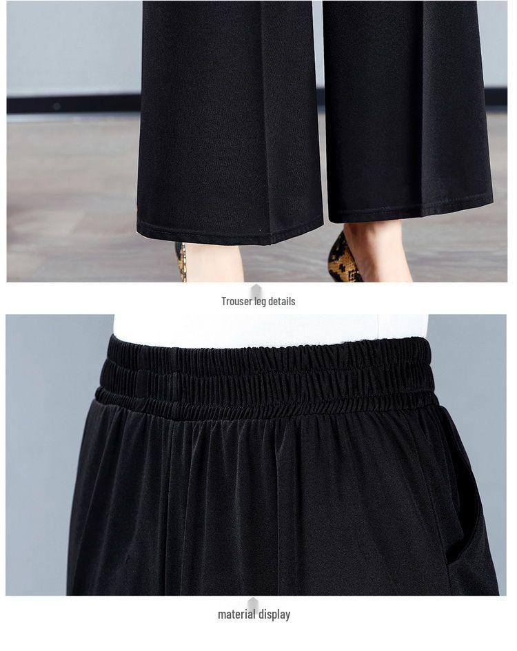 Women's High-Waist Loose Wide-Leg Summer Culottes for Middle-Aged and Elderly