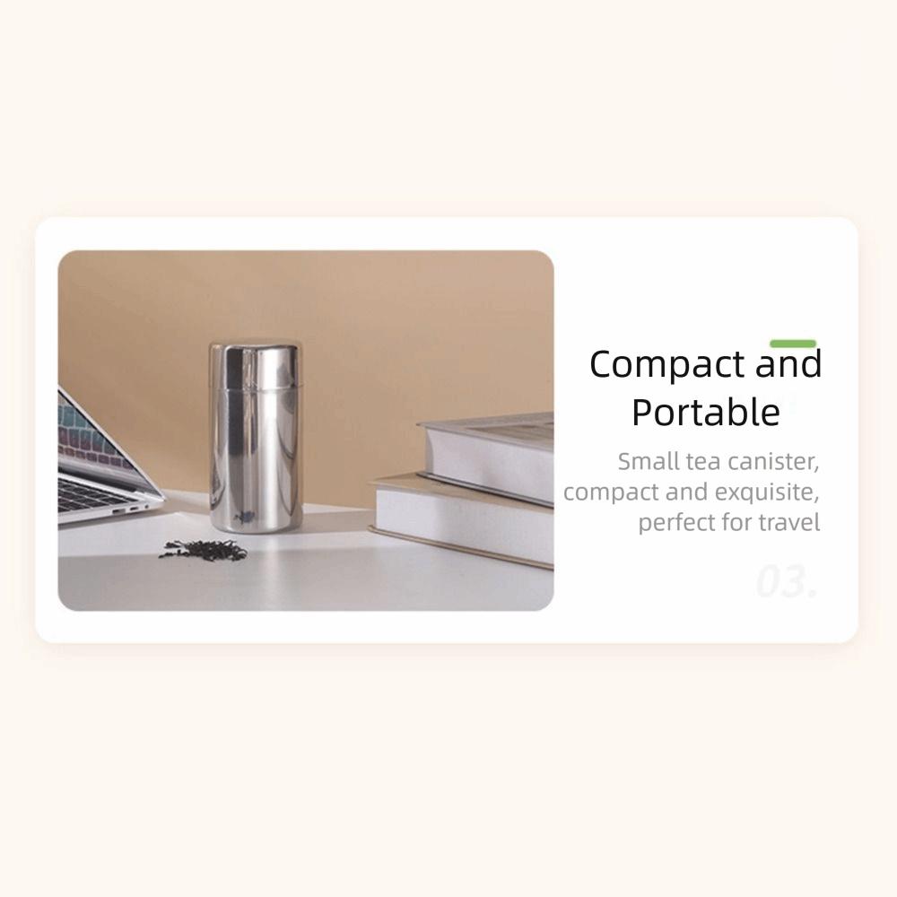 Airtight Seal Stainless Steel Tea Canister Stainless Steel Food Sealed Containers  Loose Tea