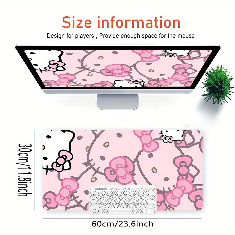 Hello Kitty, Pink Bow Themed XXL Mouse Pad - Non-slip Rubber Desk Mat for Gaming and Office Use, Multi-Function Keyboard and Mouse Pad, Idea