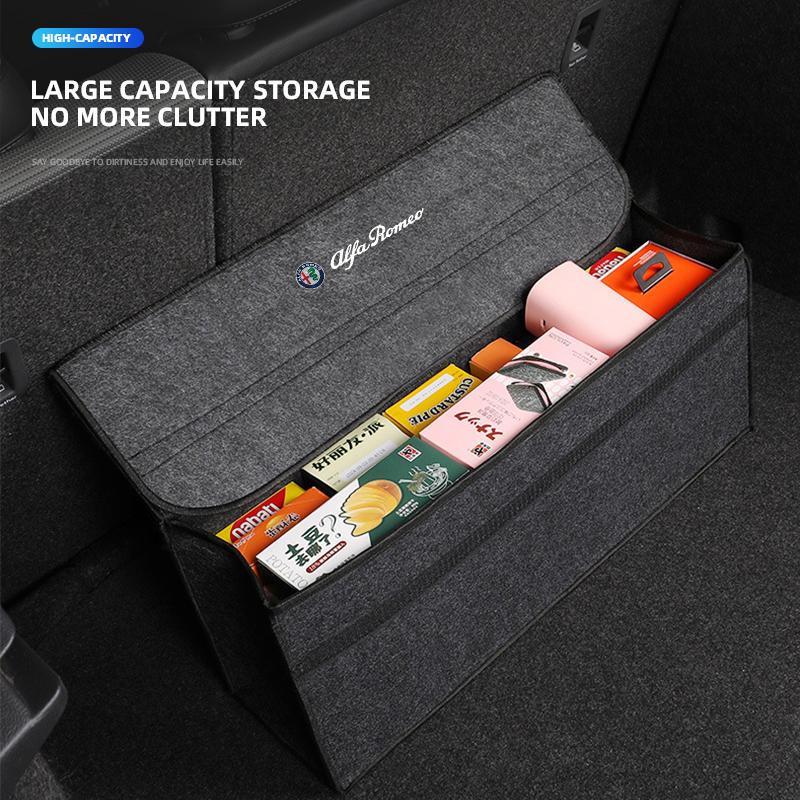 Car  Trunk Storage Box Large Capacity Tool Organiser Bag Auto Goods Accessories For Alfa Romeo Stelvio Giulia 159 Giulietta