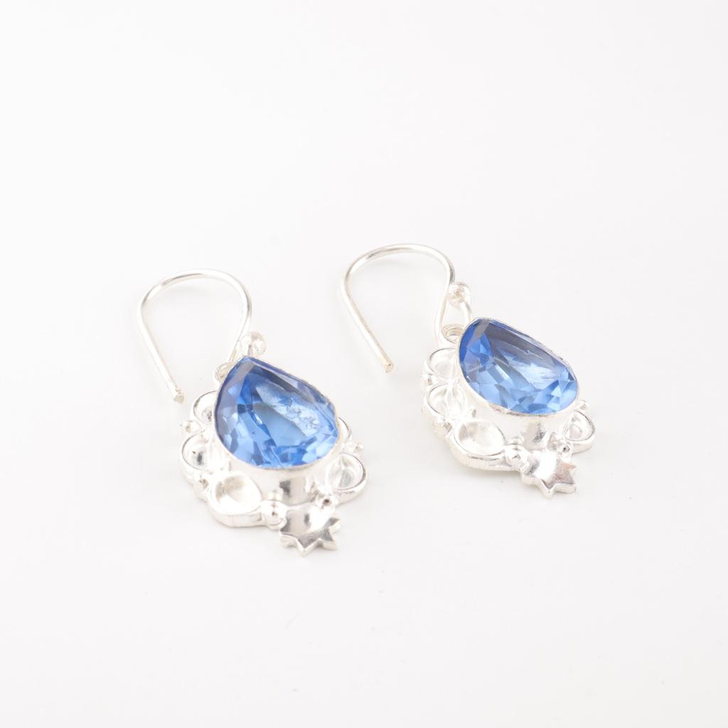 Tanzanite Gemstone 925 Sterling Silver Earrings Statement Jewelry Gift For Her EE-163-4