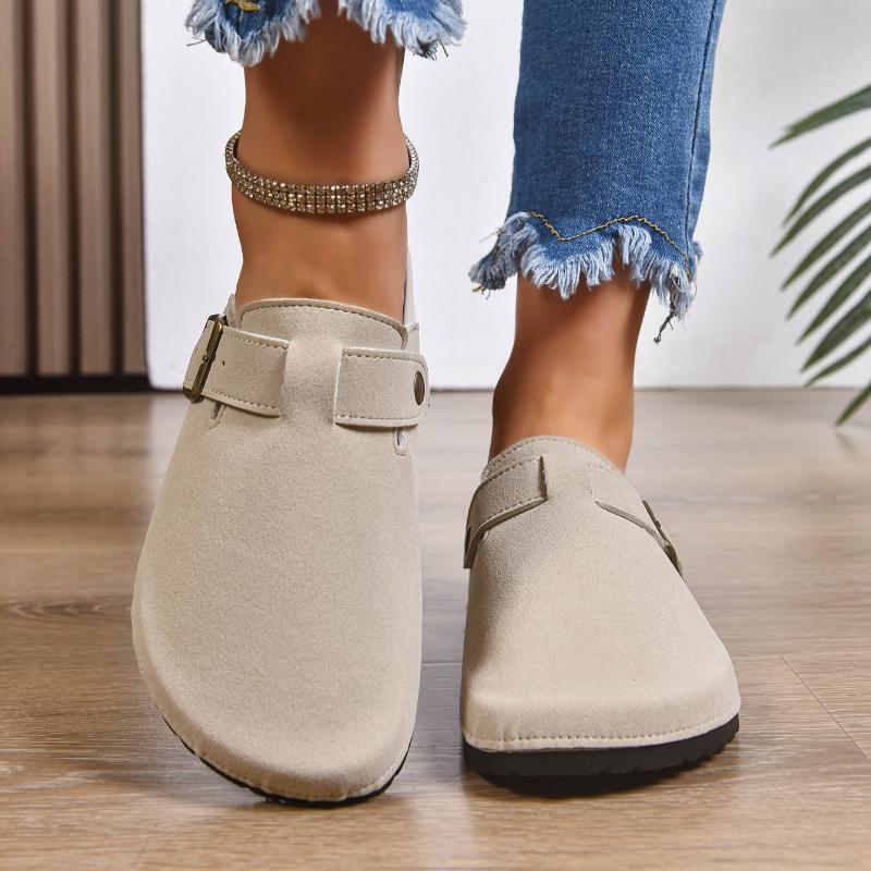 Women Closed Toe Flat Slippers Summer New Cork Platform Shoes for Women Casual Clogs Slippers Outdoor Flat Sandals Slides Women