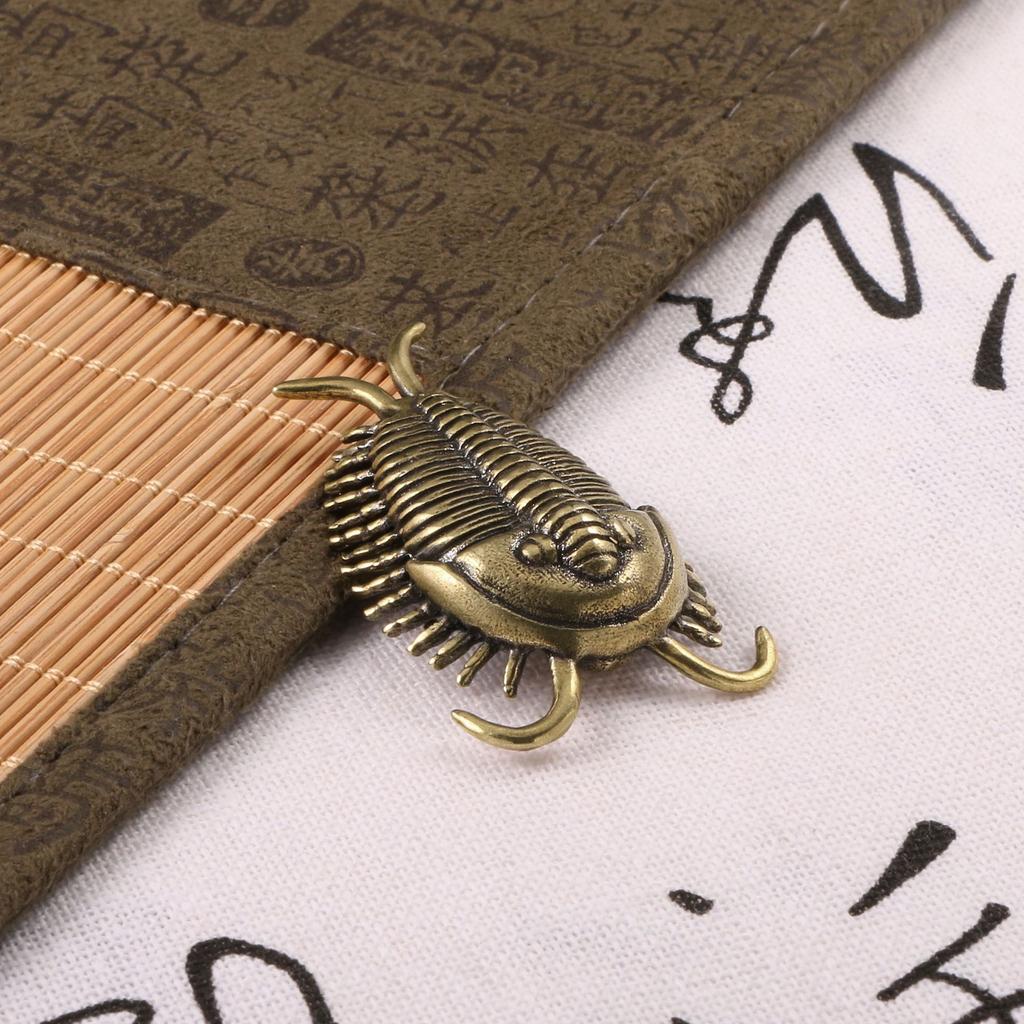 Cambrian Trilobite Brass Desk Decoration Ancient Insect Metal Figurine Tea Pets Paleontological Trilobites Souvenir Gift
