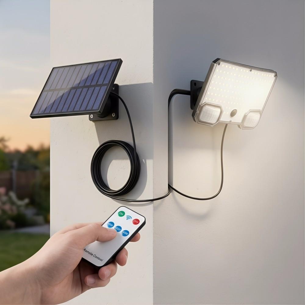 3 Mode Solar Wall Lamp Split Design Energy Saving Motion Sensor Light Waterproof with Remote Outdoor Wall Lights Garden