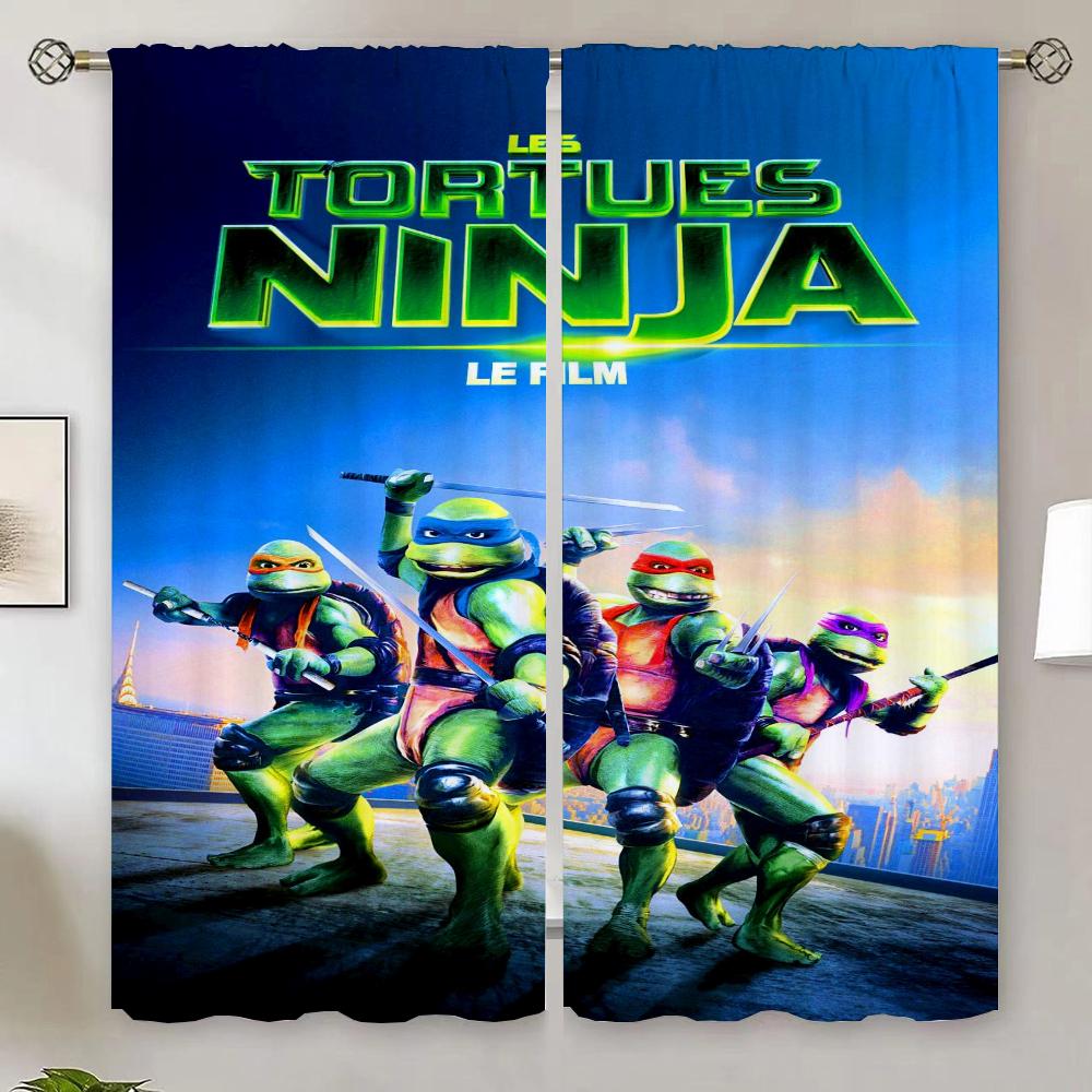 

Шторы для ванной комнаты с черепашками-ниндзя, украшение для спальни, белые шторы для гостиной, 2 элегантных предмета, наружные шторы W107xH160cmx2pcs-CL
