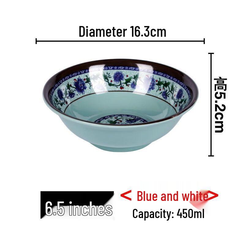 Chinese Style Blue Floral Melamine Bowl