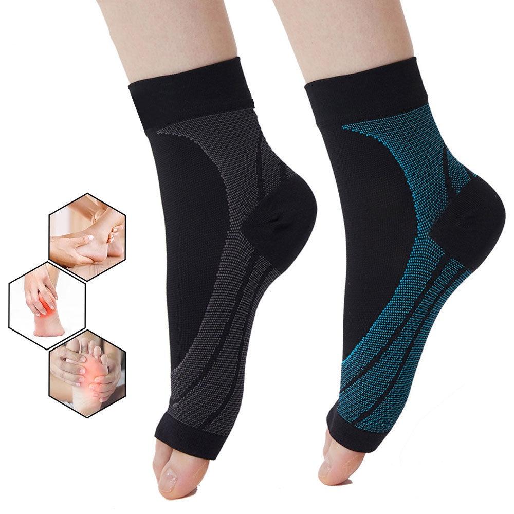 

1 Pair Neuropathy Socks, Ankle Brace,Tendonitis Compression Socks, Ankle Compression Sleeve for Ankle Swelling Plantar Fasciitis L сірий колір/чорний