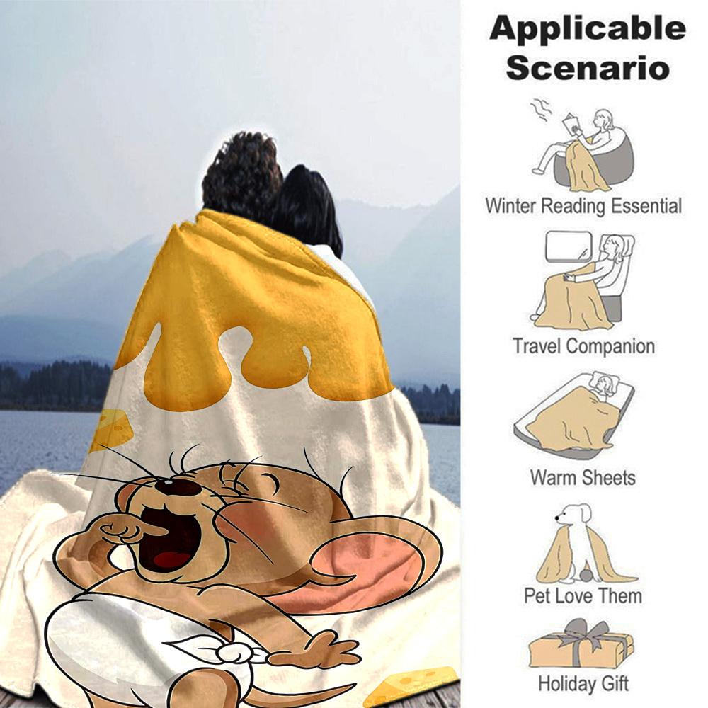 1pc Mouse Cheese Blanket Lightweight Flannel Throw for Sofa Bed Travel Camping Livingroom Office Couch Chair 1114KK