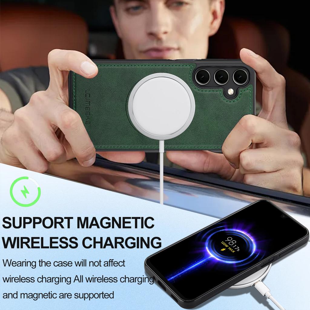 LC.IMEEKE For Samsung Galaxy A17 5G/A17 4G Magnetic Magnetic Case Leather + TPU Back Cover