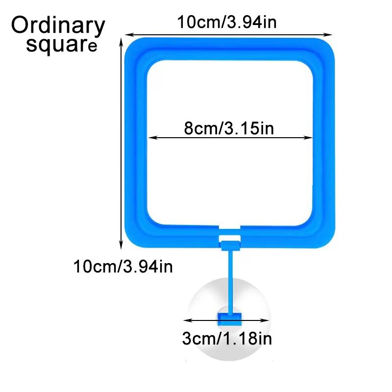 Aquarium Fish Feeding Ring Fish Tank Blue Floating Station Food Tray Feeder Prevent Food Dispersion Fish Pinch with Suction Cup