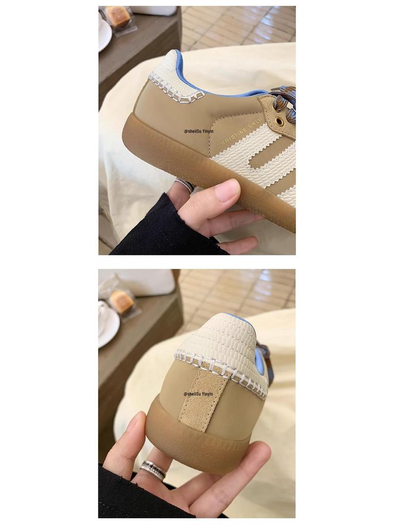 Su Yinyin’s American Retro Color-Matching Women's Casual Sports Shoes - Inspired by Fine Arts Freshmen, Soft Leather German Trainers