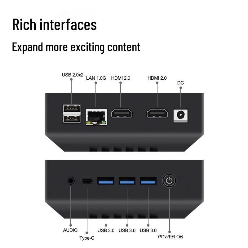 Core N5100 Mini PC: Low Power Portable Office Device with 4K Support and Network Port