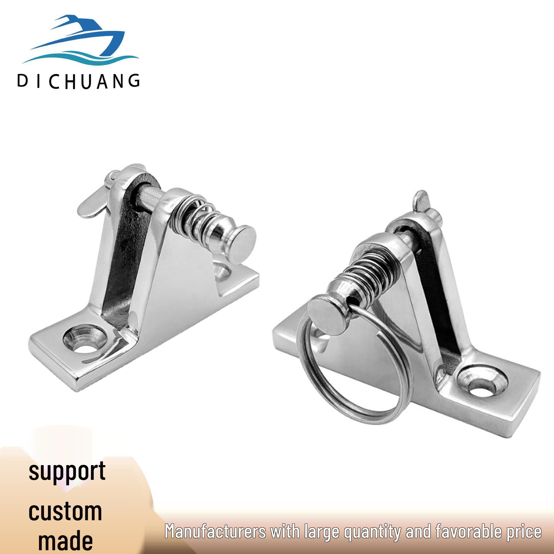 316 Stainless Steel Curved Locking Piece with Pin for Yacht Sunshade Curved Mountain-Shaped Base with Locking Tab