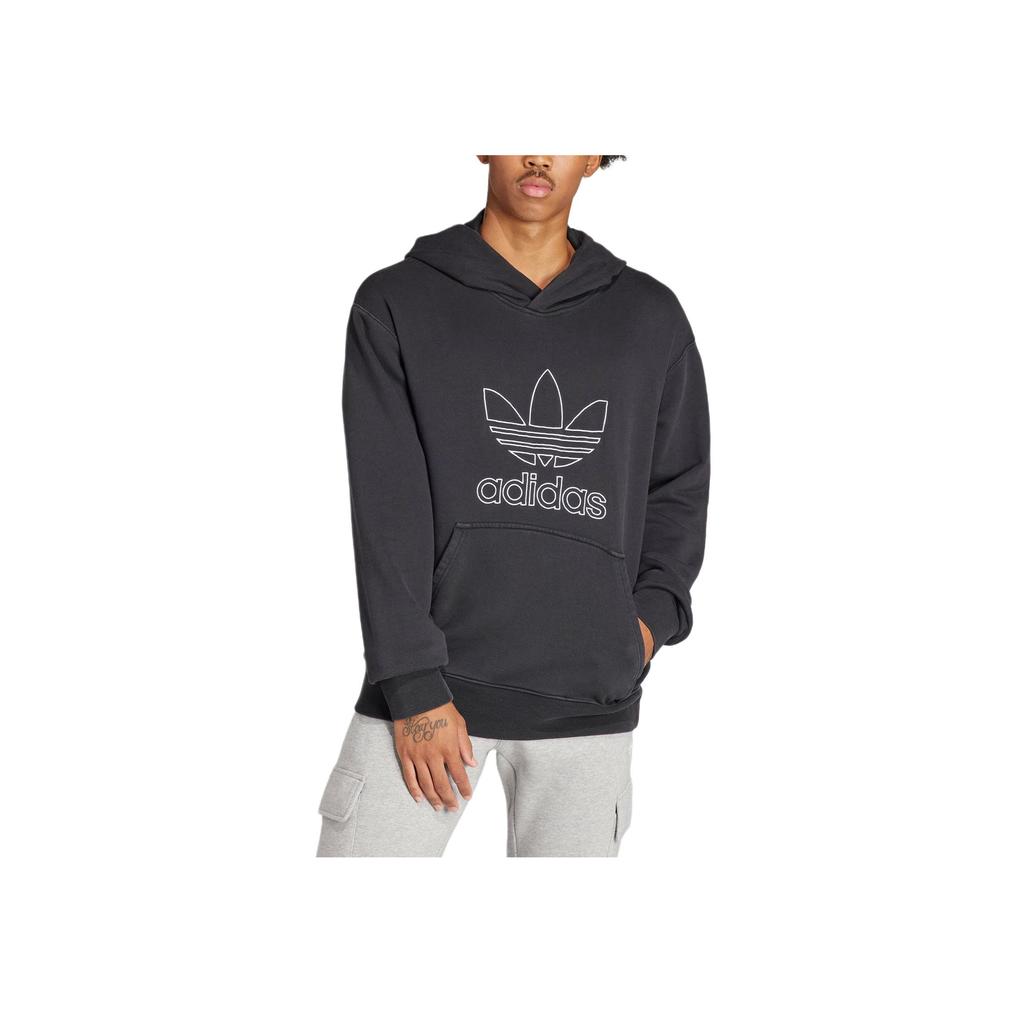 Adidas Adicolor Outline Trefoil Hoodie Schwarz Herren Streetwear IU2373