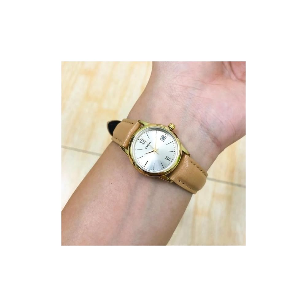 Casio LTP-V002 Women's Analog Watch Brown/Silver Standard Quartz Movement