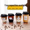 Transparent Disposable Coffee Cup with Lid, 90 Caliber, American Style for Cold Drinks, Milk Tea, Chubby Takeaway Cup