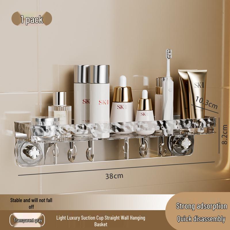 Corrugated Suction Cup Bathroom Triangle Shelf - Punch-Free Wall-Mounted Storage Rack