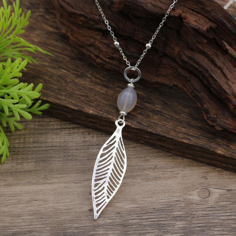 

Новое полое геометрическое лист кристалл длинная подвеска женская мода простой высокий смысл лист длинное ожерелье