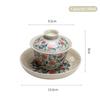 140ml Chinesischer Blau-Weiß-Porzellan-Gaiwan Handgefertigte Blumen Teetasse Keramik Teeterrine Tragbare Teeschale Haushalt Teeset