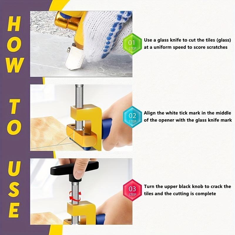 Langlebiger & Benutzerfreundlicher 2-in-1 Glas- & Keramikfliesenschneider - Präzises Schneiden & Brechen - für DIY- & Profi-Projekte