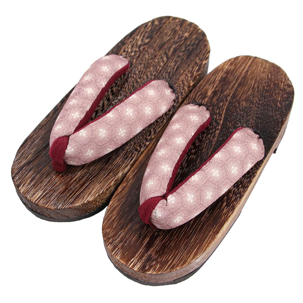 Geta Burnt Girls [KYOETSU] Clogs, Dull, Paulownia, (2 Roses, measurement_21_point_0_centimeters)