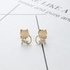 Hot Fashion Earrings/jewelry/Lovely Rhinestone Cat  Cute  Stud  Gifts For Women Girls 2024