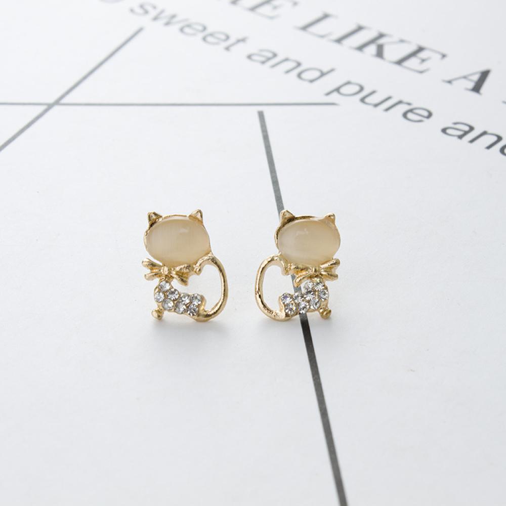 Hot Fashion Earrings/jewelry/Lovely Rhinestone Cat Cute Stud Gifts For Women Girls 2024
