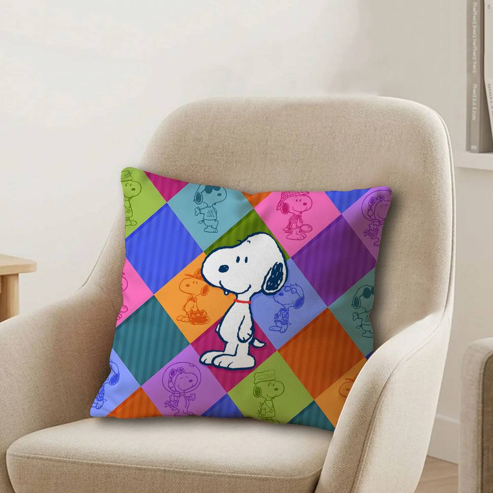 Classic Cartoon Cute SSnoopy Office Cushion Pillowcase Car Cushion CoverXCM Lumbar Pillowcase Sofa Pillowcover