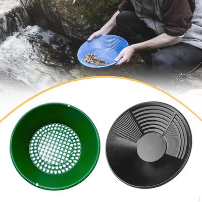 Kit de Lavage d'Or 2 Pièces Tamis en Maille Bacs Classificateurs Outils Légers pour l'Exploitation Minière et la Prospection