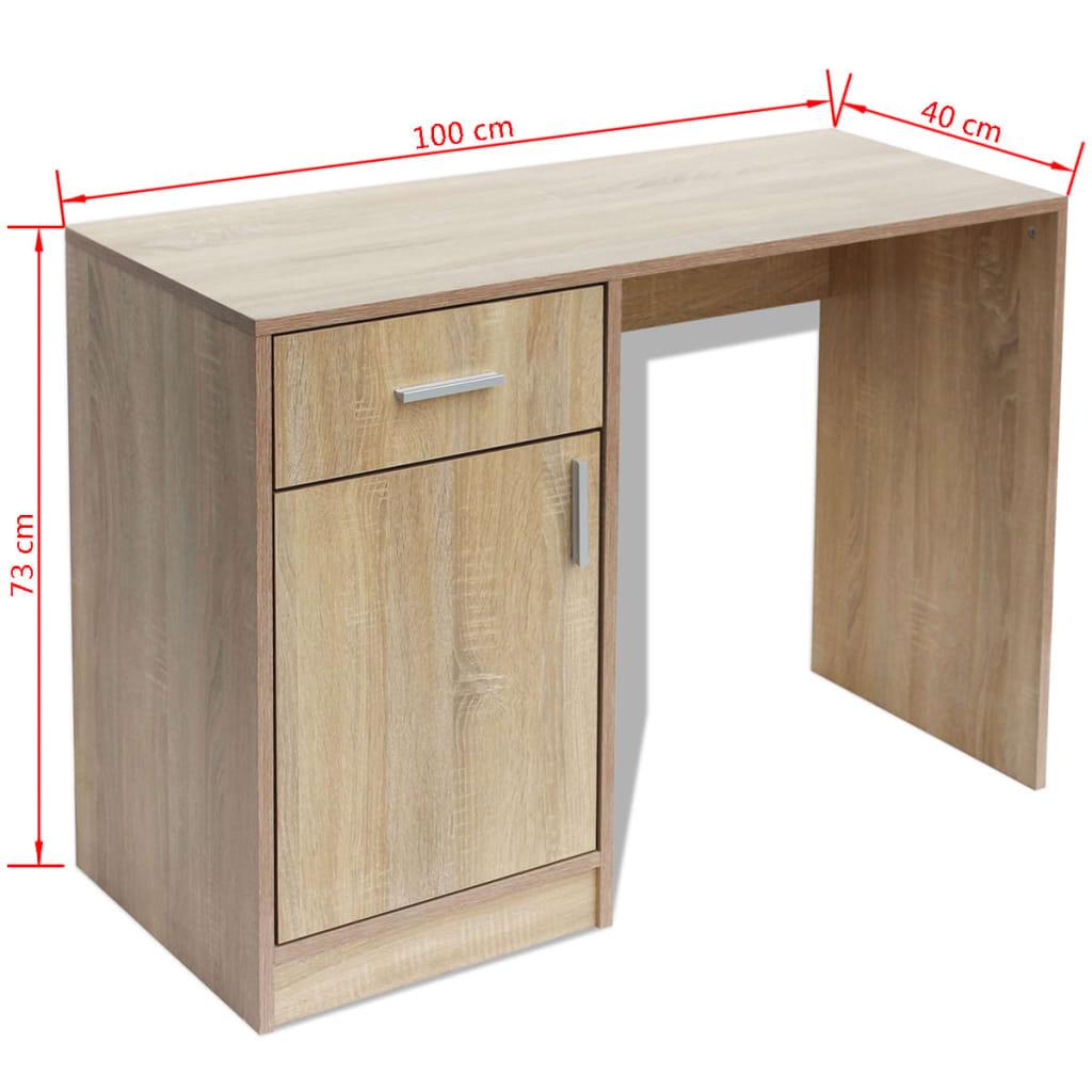 Vidaxl Schreibtisch mit Schublade und Schrank in Eichenfarbe 100x40x73 cm
