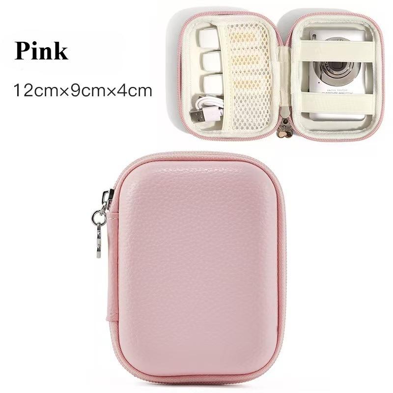 PU Leather Hard Shell Digital CCD Camera Case Small Travel Cameras Storage Holder Bag for SD Card Camera Accessories