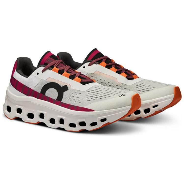On CloudmOnster White Red Women's 61.98129