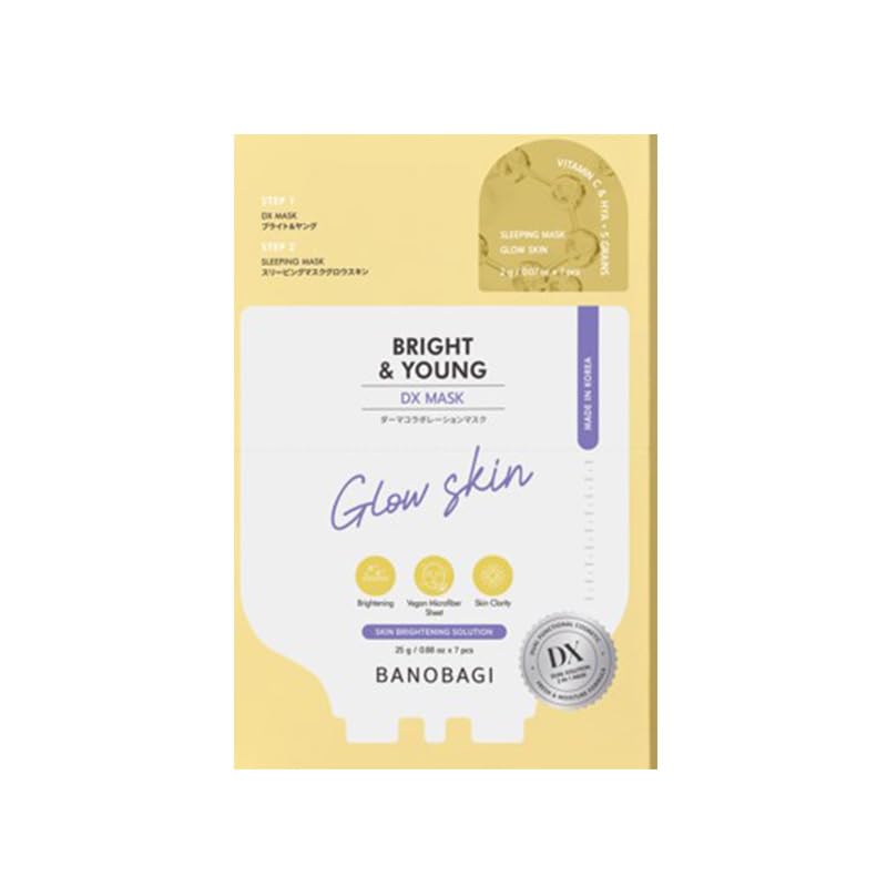 

BANOBAGI Derma Collaboration Sleeping 7 Face Korean Cosmetics Mask, Sheets, 25g, Mask, Vegan, (BRIGHT&YOUNG)