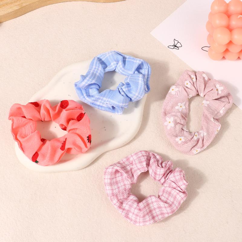10Pcs Hair Rings Simple Cute Women Classic Large Intestine Hair Rings Marble Head Spring Summer Hair Accessories