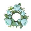 Artificial Rose Flower Candle Wreath Valentine's Day Candle Stand Rings for Pillars Wine Bottle Wedding Decoration