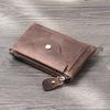 Men's and Women's Coin Purse Short Zipper Horizontal Models First-layer Cowhide  Crazy Horse Leather Fashion Driver's License Mini