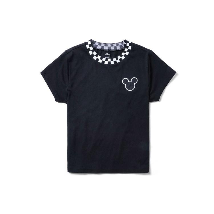 (WMNS) Vans x Disney Crossover Grid Mickey Round Neck Short Sleeve Black Women s VN0A3UHFBLK XS